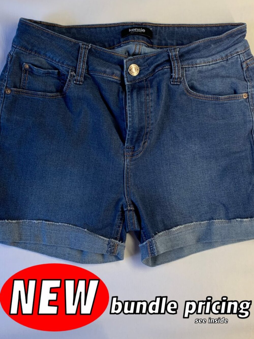 Kensie Cuffed Lightwash Jeans Shorts Size 4